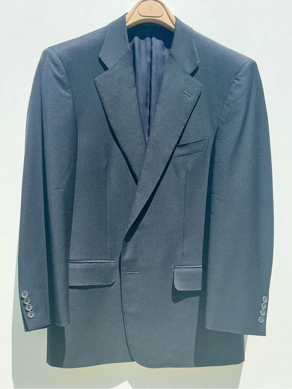 Ermenegildo Zegna Black Wool Two-Button Wool Suit Jacket Blazer, It 50 US 40